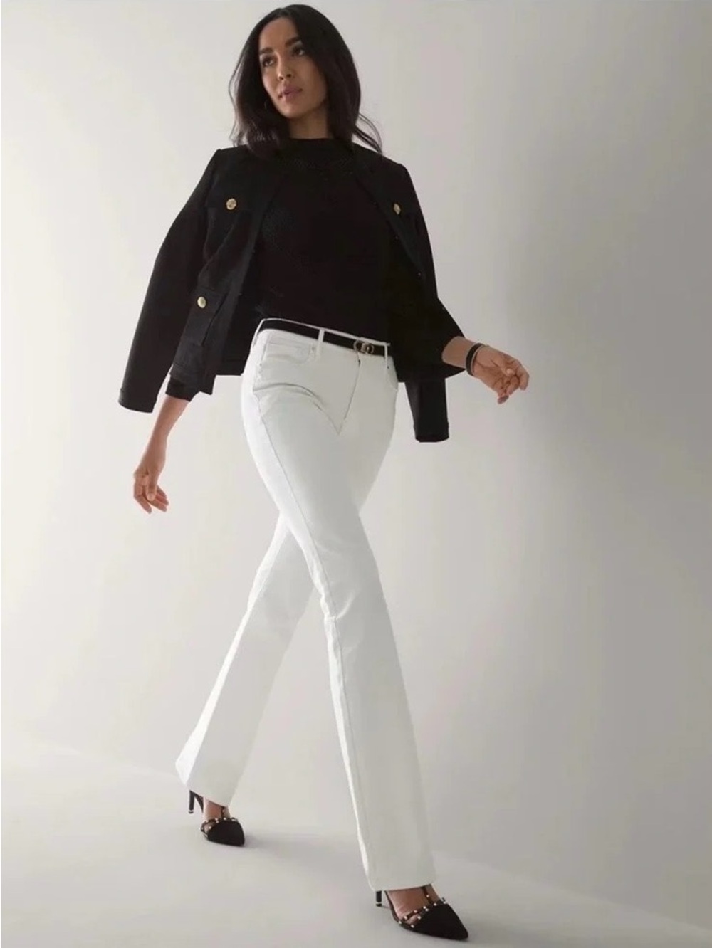 White House Black Market The Sculpt Skinny Flare Women's Size 10 White Jeans